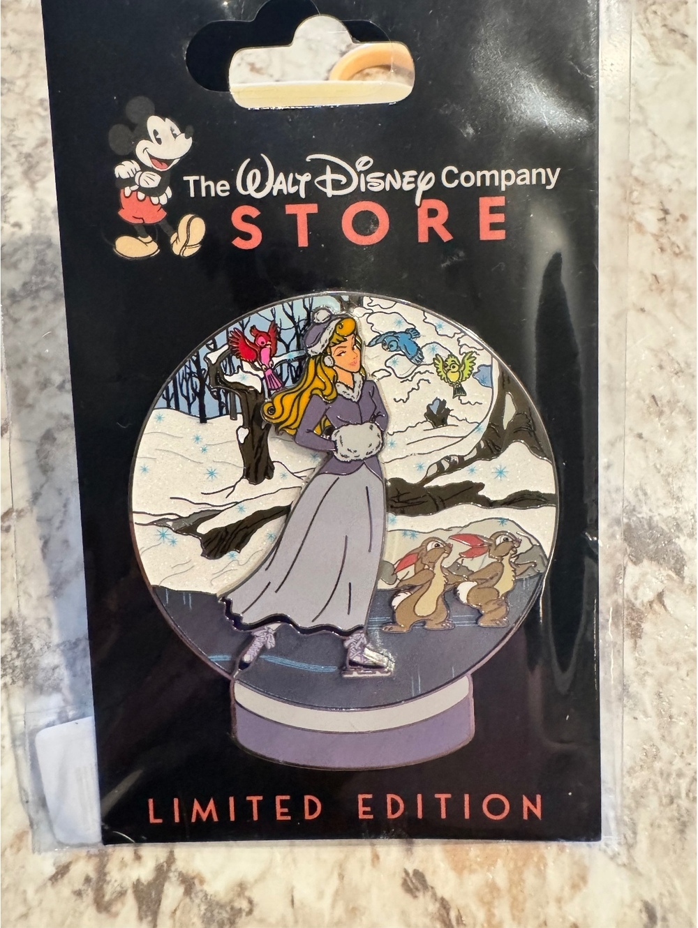 DEC 2025 Winter Memories Snow Globe Pin Sleeping Beauty LE 400